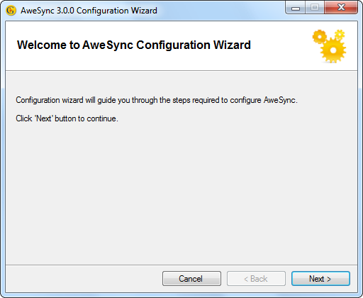 AweSync - Configuration Wizard - Welcome