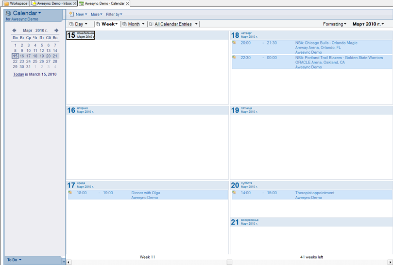 Events created in Lotus Notes Calendar