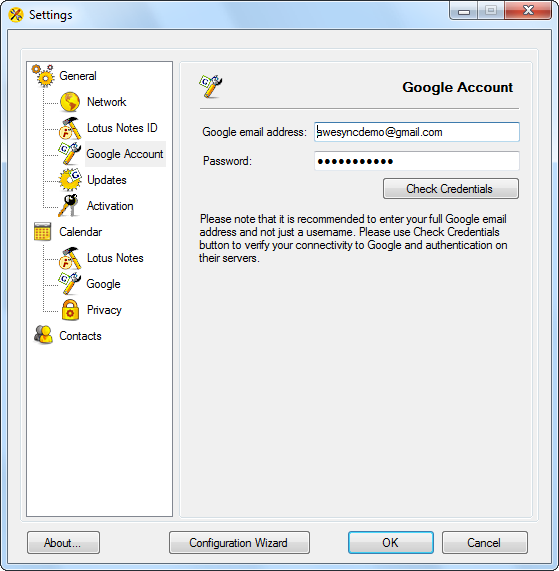 AweSync - General Google Account Settings