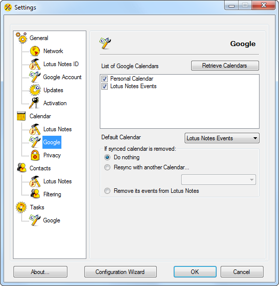 AweSync - Calendar Google Settings