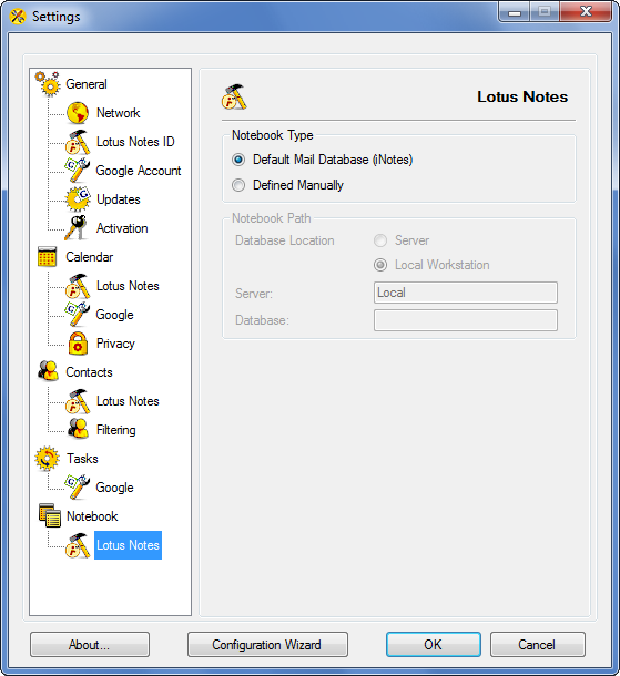 AweSync - Notebook Synchronization Settings