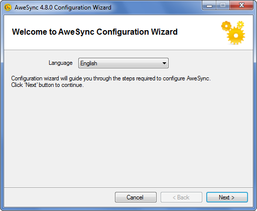AweSync - Configuration Wizard - Welcome