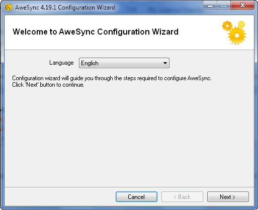 AweSync - Configuration Wizard - Welcome