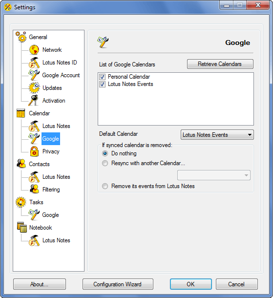 AweSync - Calendar Google Settings