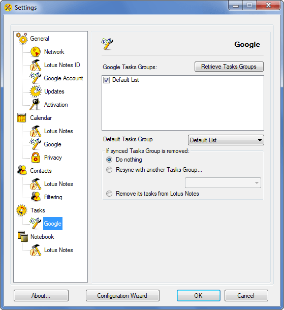 AweSync - Tasks Google Settings